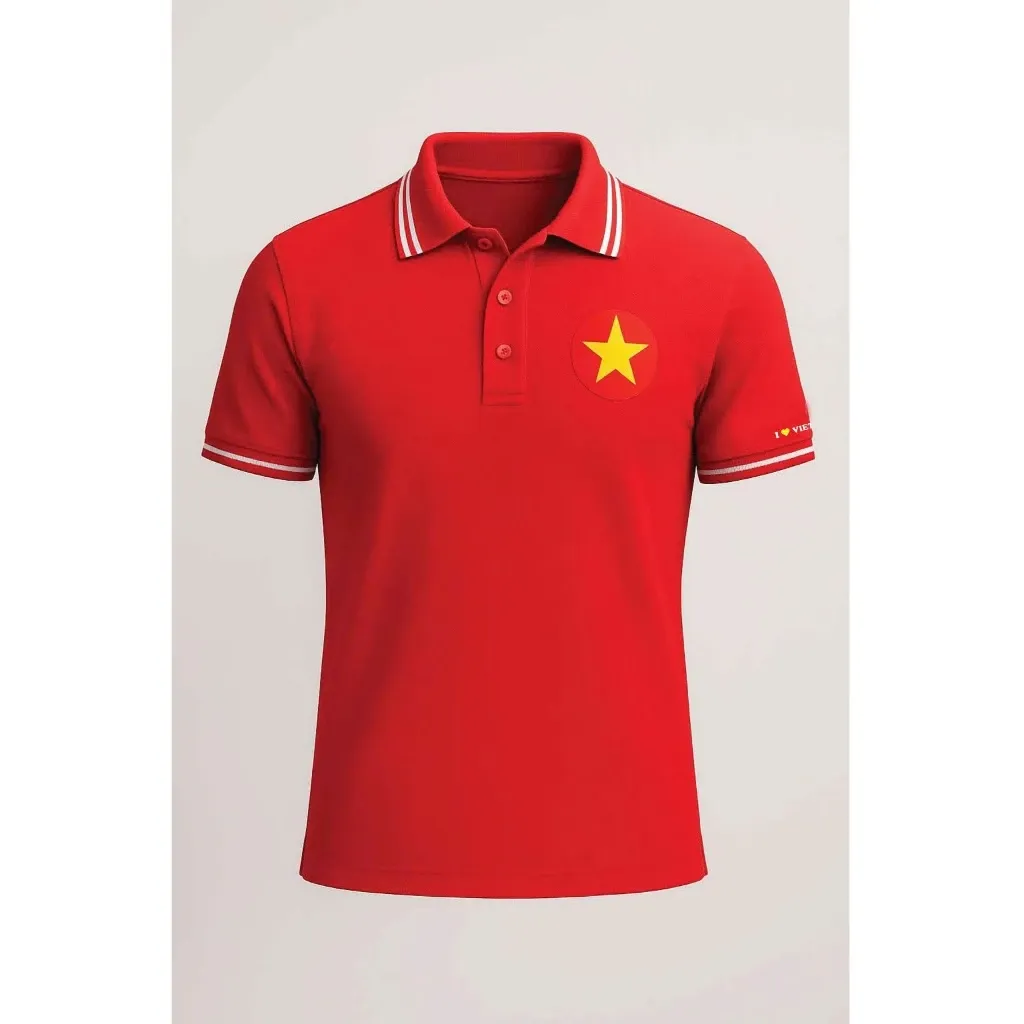 ÁO POLO NAM, NỮ CỜ ĐỎ SAO VÀNG