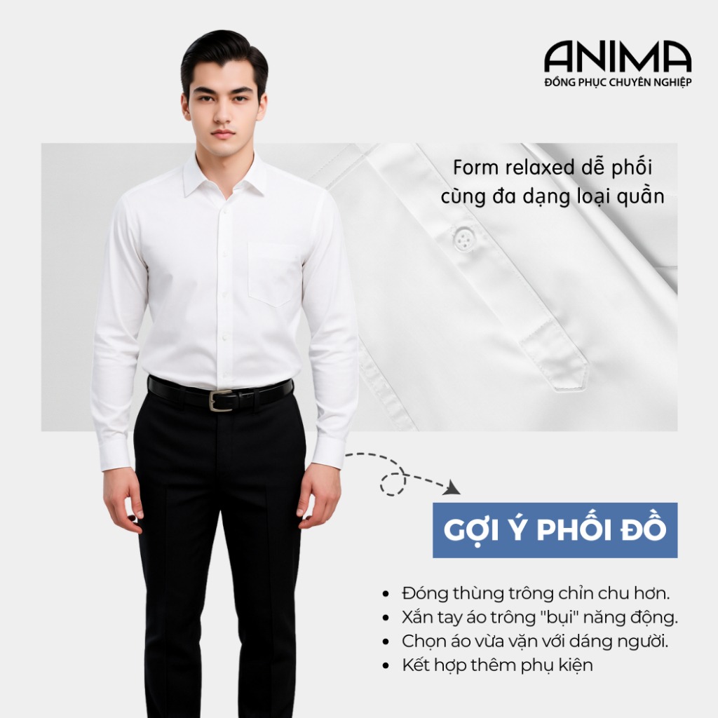 ÁO SƠ MI NAM DÀI TAY SỢI TRE ANIMA
