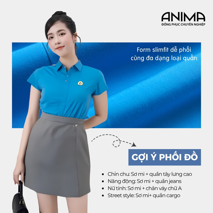 ÁO SƠ MI NỮ CÔNG ĐOÀN SỢI TRE ANIMA