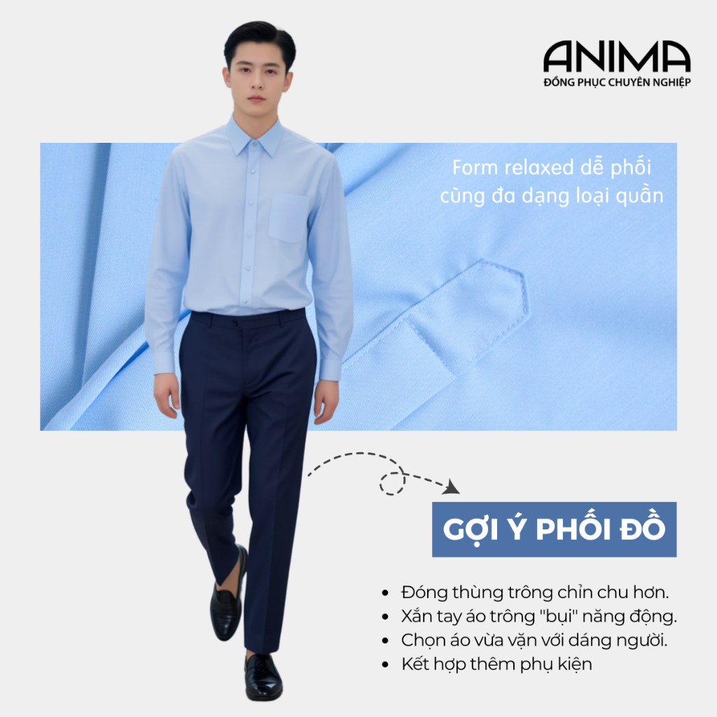 ÁO SƠ MI NAM SỢI TRE ANIMA