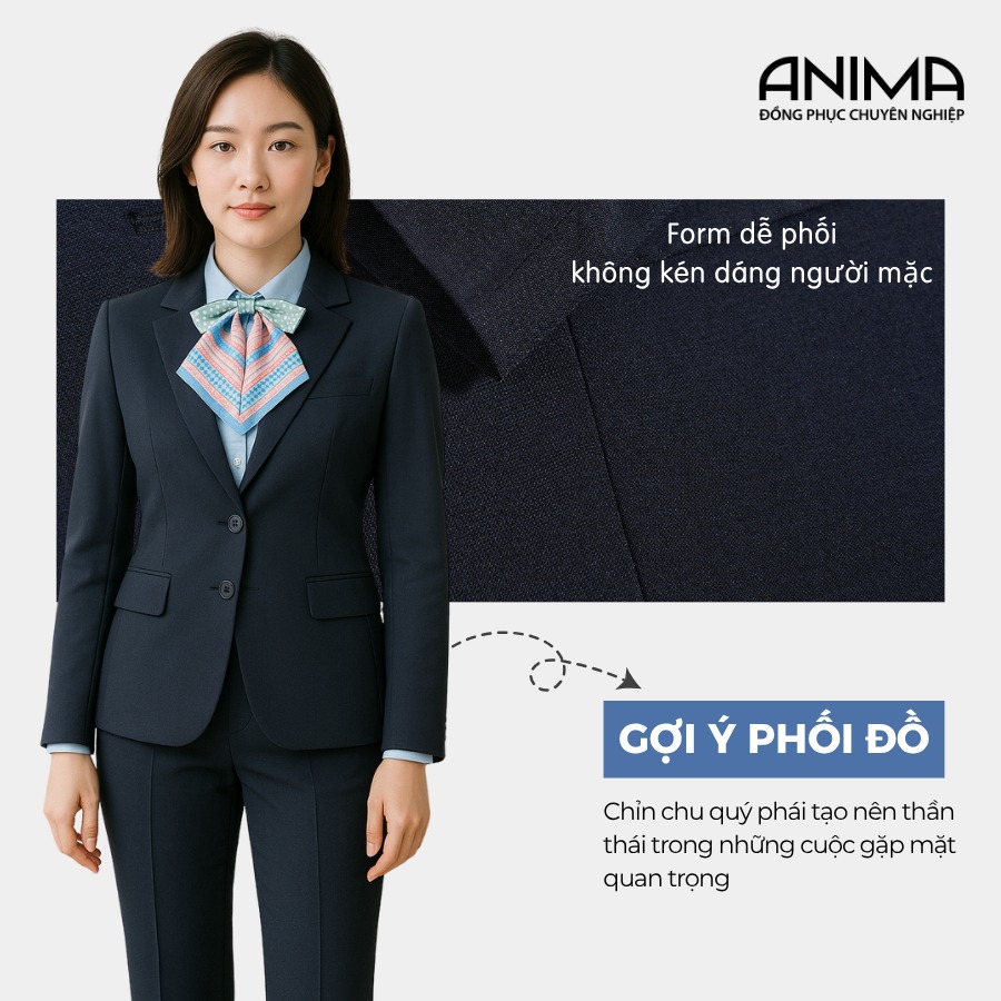 SET VEST NỮ ANIMA KÈM KHĂN HOẠ TIẾT 