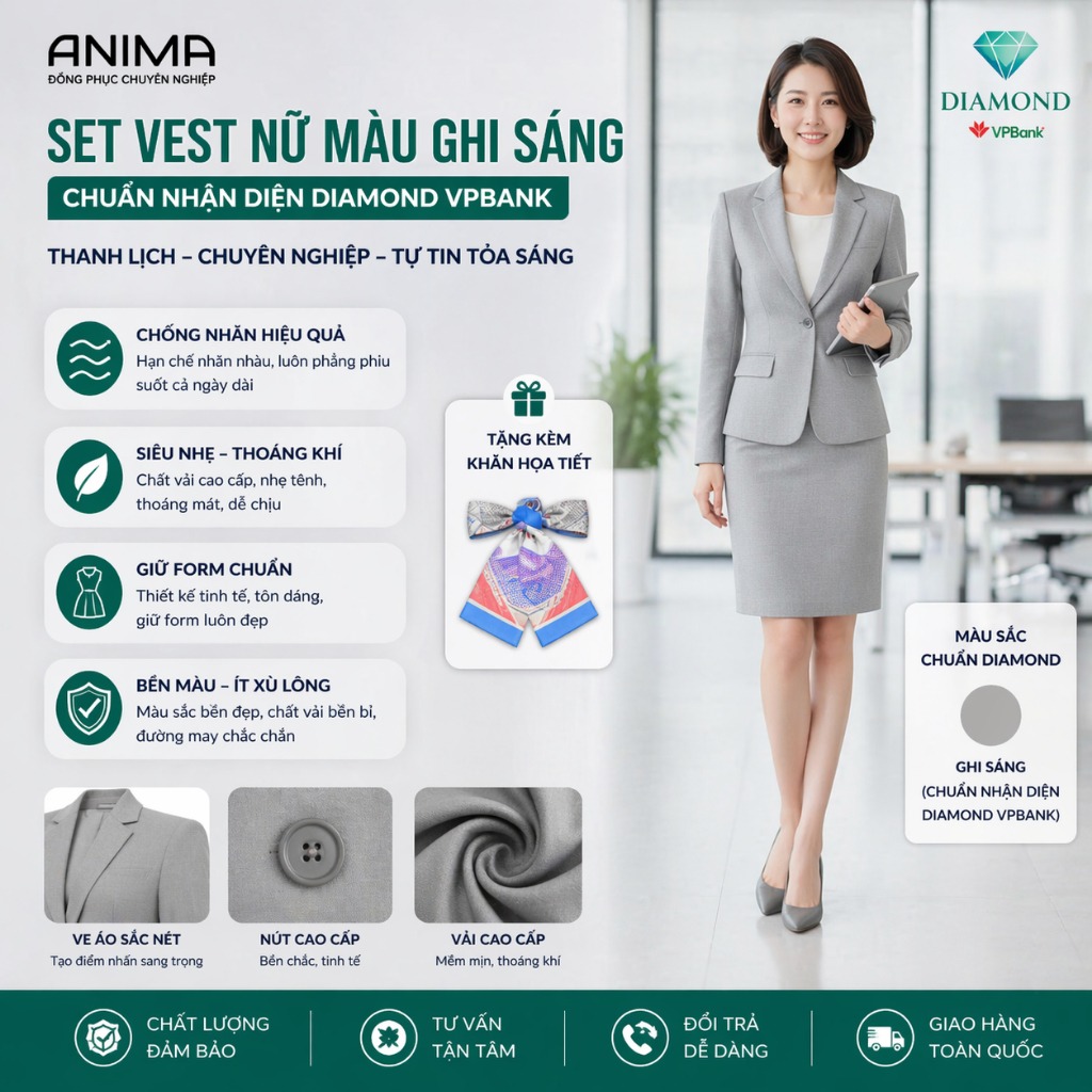 CHÂN VÁY NỮ DIAMOND VPBẠNK